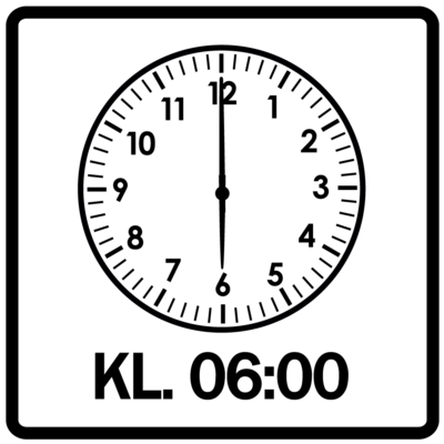 Piktogram - Klokken 06:00