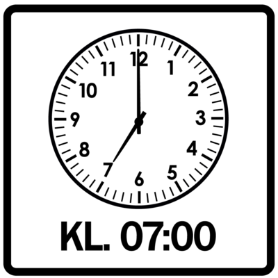 Piktogram - Klokken 07:00