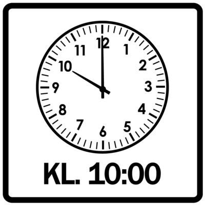 Piktogram - Klokken 10:00