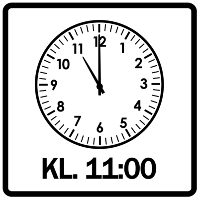 Piktogram - Klokken 11:00