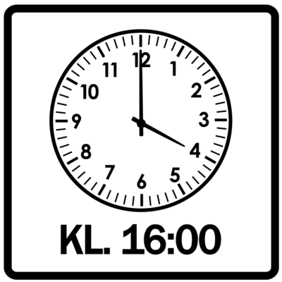 Piktogram - klokken 16.00